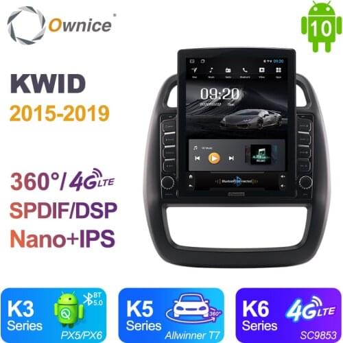 Ownice Android 10.0 for Renault KWID 2015 - 2019 Car Radio Auto Multimedia Video Audio GPS Player head Unit 360 Panorama PX6