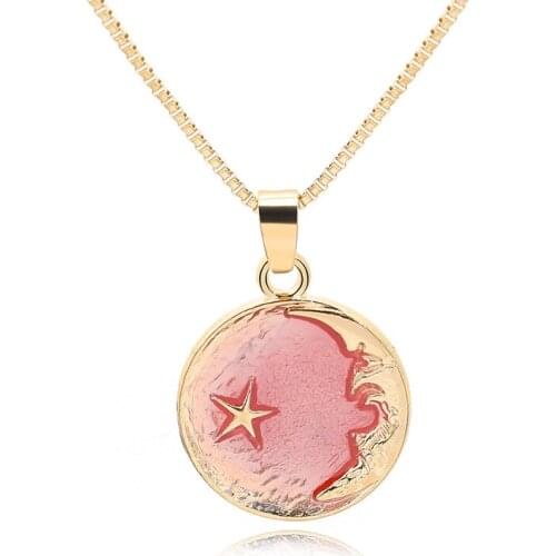 10 Colorful cartoon ocean starfish Crescent half moon geometry round astronaut space universe sun stars sky necklace jewelry