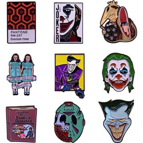 P4841 Dongmanli Halloween Clown Hard Enamel Pins and Brooches Women Lapel Pin Backpack Bags Badge Gifts Fashion Jewelry