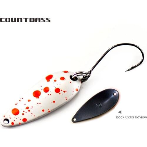 6PCS COUNTBASS Trout Spoons Size 2.4g and 4g Fishing Lures Casting Metal Baits for Salmon Pike Bass Brass Material