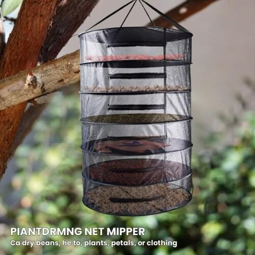 4/6 Layers Drying Net For Herbs Hanging Basket Folding Dry Rack Herb Drying Net Dryer Bag Mesh For Flowers Buds Plants Organizer