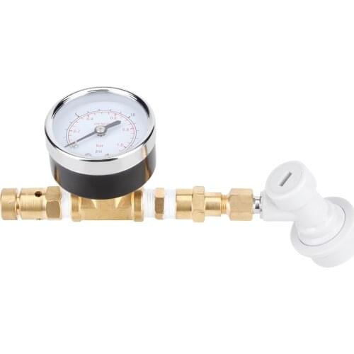 Ball Lock With Gauge Adjustable Relief Valve Assembly 0-15psi Brewing Equipment Beer Brewing Equipment Overflow Valve