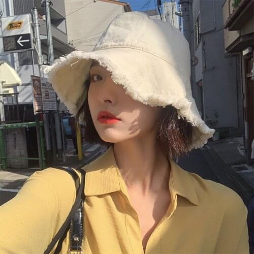 Spring summer fisherman hat for women jean Bucket wide brim hat Bonnet peaked cap Panama hat bonnet Fishing hat chapeu bucket