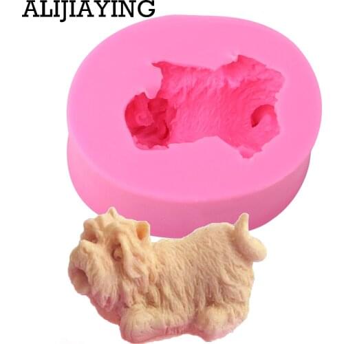 M0169 1Pcs 3D Dog Silicone Mold For Polymer Clay Chocolate Moulds Fondant Cake Decorating Tools for the baby shower favour gifts