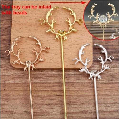 SIXTY TOWFISH 1 Piece DIY Jewelry Accessories Antique Hair Accessories Material Flower Sheet 55.2*46 mm Antler Alloy Hair