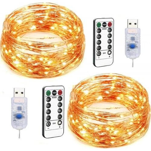 Waterproof Holiday lighting 5M 10M 50 100LEDs Copper Wire USB LED String lights for Fairy Christmas Wedding Party Decoration