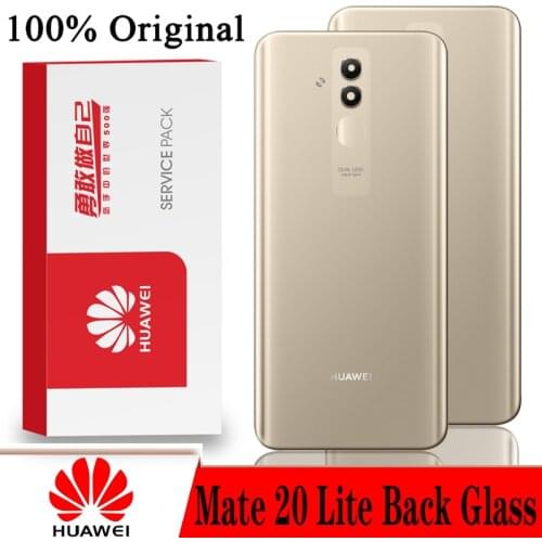 Original Back Cover for HUAWEI Mate 20 Lite Tempered Glass Spare Parts Back Battery Door Housing with Camera Frame Repair Parts