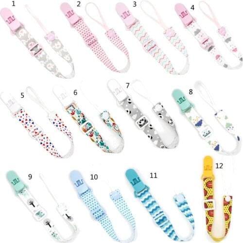 Cartoon Fixed Button Baby Pacifier Clip Chain Ribbon Dummy Soother Holder Chain Anti-drop Buckle Strap