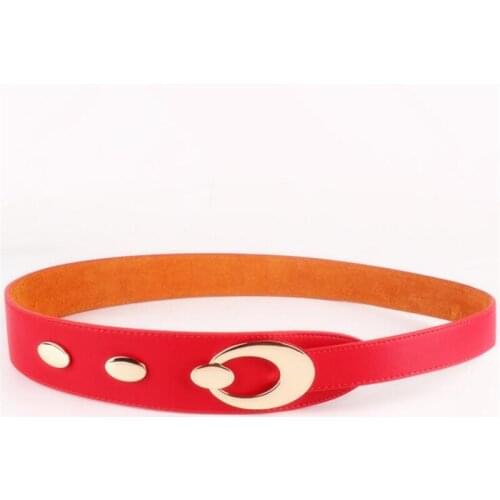 2020 Korean Style Personality Belts for Women Cowhide Girdle High Quality Wild Metal Buckle Leather Belts