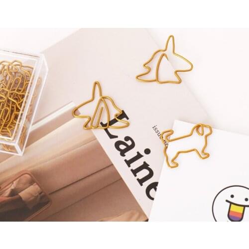 Gold Unicorn Paper Clip Cute Animal Dog Modeling Bookmark Decoration Cute Paper Clips Office Table Accessories Clipe De Papel