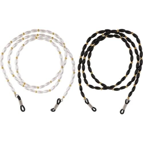 2pcs High Quality Acrylic Beaded Sport Eyeglass Sunglasses Holder Necklace Eyewear Chain for Outdoor Activities