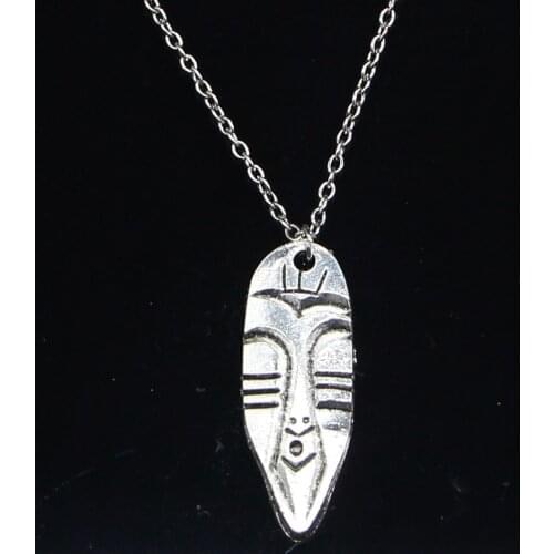 20pcs New Fashion Necklace 40x15mm tiki tribal mask Pendants Short Long Women Men Colar Gift Jewelry Choker