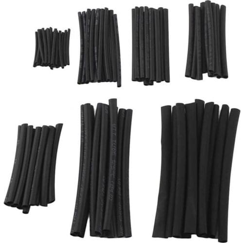 Heat shrink tubing waterproof black 2: 1 shrink ratio 200Psc heat shrink tubing 7 sizes auto electrician for garages