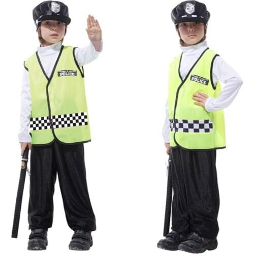 2018 Halloween Kids Traffic police Costumes Boys Party Super Cosplay Costume For Kids