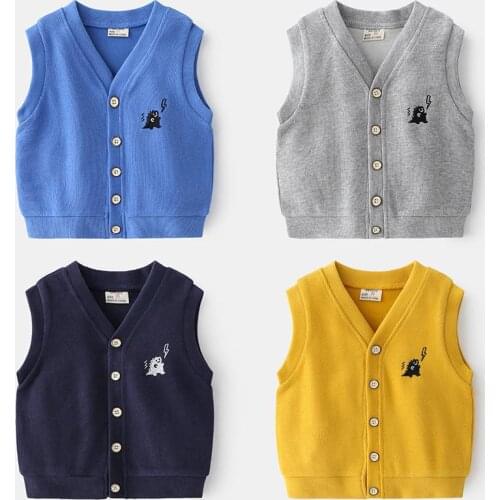 2021 Spring Autumn Childrens Clothing Boys Vest Fashion Cartoon Korean Cotton Soft Inside Wear Kids Outfit Clothes For 2-8y Boy