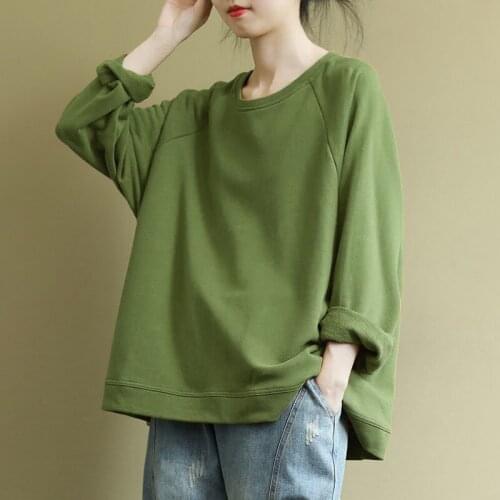 2021 Women fashion sweatshirt Casual Spring and Autumn Pullovers Tops Cotton Loose sweatshirt Female
