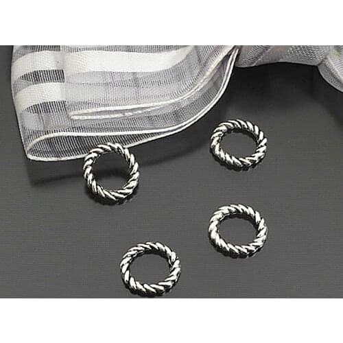 24429)100PCS Diameter 10MM Antique Style Zinc Alloy Twisted Closed Rings Diy Jewelry Findings Accessories Wholesale