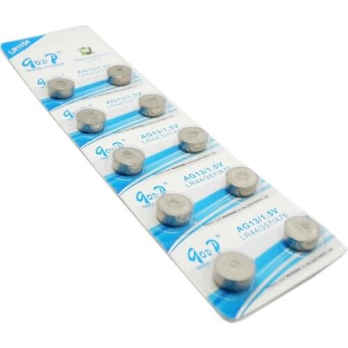 GODP 50pcs 145mAh 1.5V AG13 LR44 Alkaline Button Cell Battery for Watch / Toy / Calculator