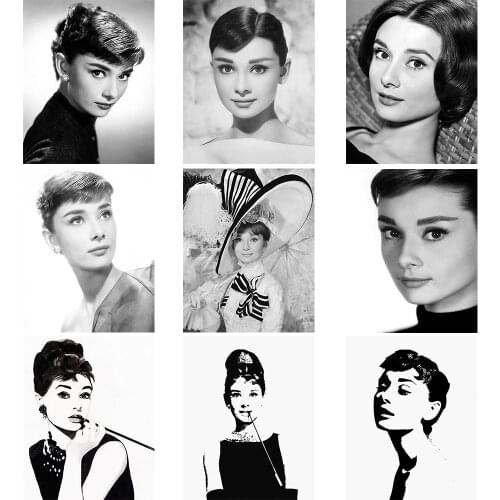 Audrey Hepburn Diamond Embroidery 5D DIY Cross Stitch Full Drill Film Star Diamond Mosaic Set Wall Celebrity Decoration Gift
