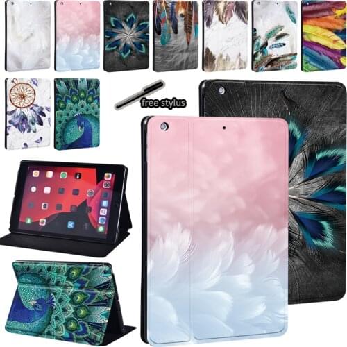 Feather Leather Stand Tablet Cover Case for Apple IPad Mini 1/2/3/4/5 /IPad 2/3/4 /IPad 5th/6th/7th/Air 1/2/3/Pro 9.7"/10.5"/11"