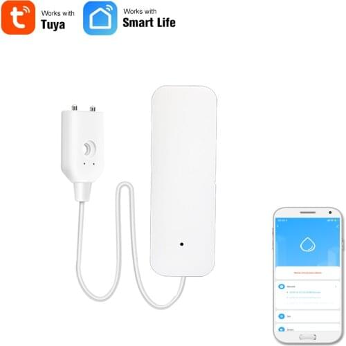 WIFI Water Leak Sensor Water Leakage Intrusion Detector Alert Water Level Overflow Alarm Tuya Smart Life App Remote Control