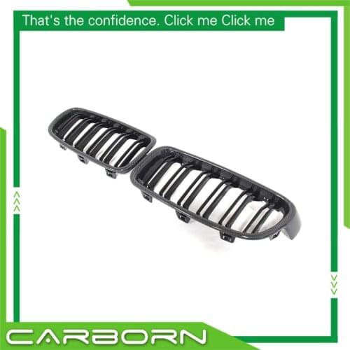 For-BMW 3 Series F30 320i 325i 328i 335i 2013-ON Replacement Style Dual Slat Double Slat Carbon Fiber Front Grille Overlay