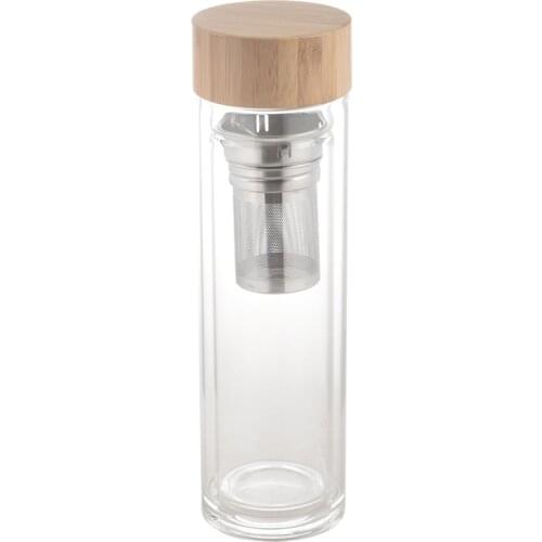 Travel Drinkware Portable Double Wall Glass Tea Bottle Tea Infuser Glass Tumbler Stainless Steel Filters The Tea Filter
