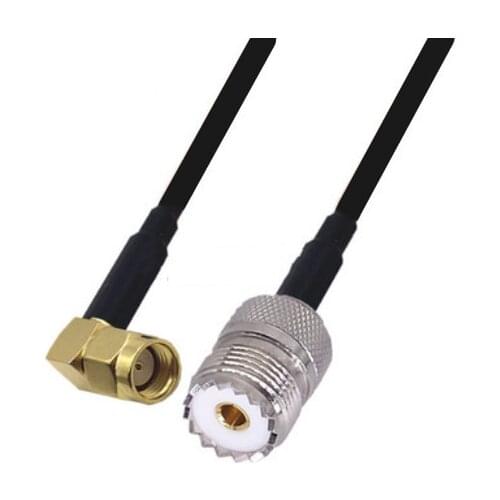 RG174 Cable RP-SMA Male Right Angle to UHF Female Extension Coax Jumper Pigtail WIFI Router Antenna RF Coaxial Cable