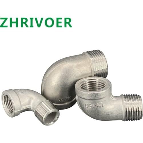 Stainless steel elbow 90 degree internal and external teeth Right angle internal and external thread Pipe fitting joint DN15ND8