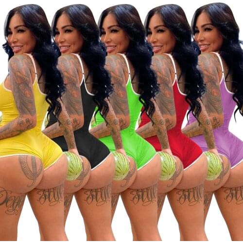 Girls Rompers Cute Wear Short Bodysuits Summer Women Workout Short Jumpsuit