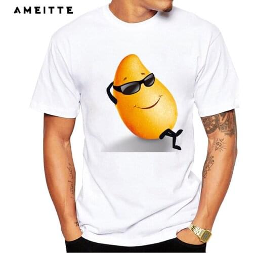 AMEITTE 2019 Funny Mango pattern T-Shirt Mens Cartoon Mango Print T Shirt Fashion Novelty Loose Brand Streetwear Geek Tee shirts