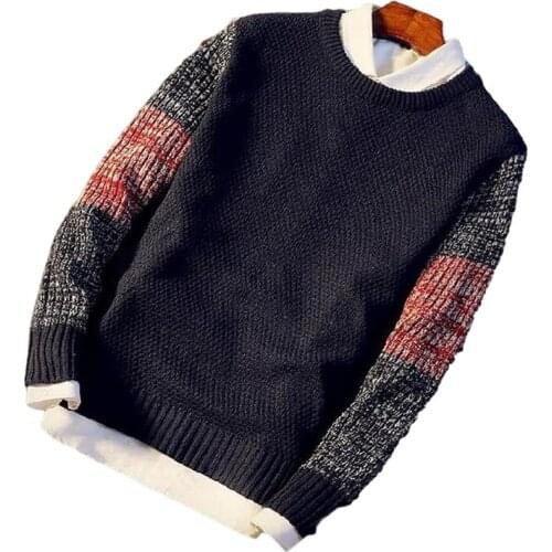 Autumn Winter Sweater Mens Round Neck Solid Color Turtleneck Sweater Mens Youth Trend New Slim Long Sleeve Sweater