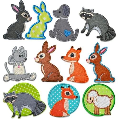 Mbroidery Iron on Patch Cartoon Clothes Stickers Embroidered Patches for Clothing Animal Badges Applique Mini Patchwork
