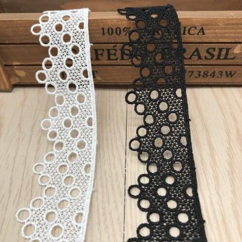 15Yard New Arrival Embroidered Polyester Lace Trim Ribbon Black/White Lace Fabric DIY Manual Sewing Supplies Clothes Trim Crafts