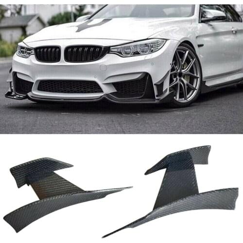 NEW-Car Carbon Fiber ABS Front Lip Splitter Fins Body Spoiler For-BMW 3-Series F80 M3 15-19