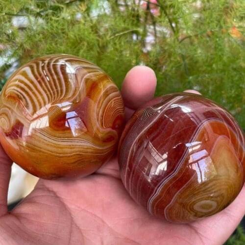 38-60mm Highly polished natrual sardonyx stone agate ball palm stones healing