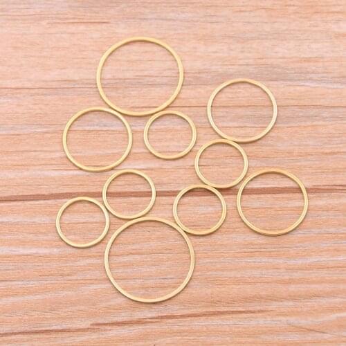 10pcs 3 Size Circles Charm Gold Stainless Steel Pendant Open Bezels Hollow Pressed Resin Frame Mold Bezel DIY Jewelry Making