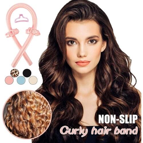 Heatless Curling Rod Headband No Heat Curl With Hair Clips Sleeping Curls Silk Ribbon Hair Rollers Make Hair Curly DIY Styling