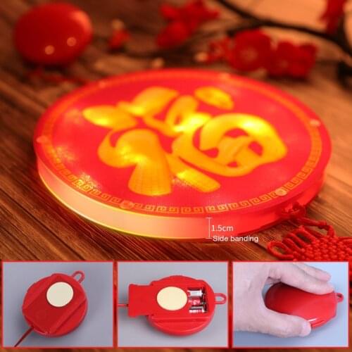 Holiday Lighting Battery LED Hanging Suction Lamp Chinese style Blessing Lamp New Year Festival Garland Window Decor For Home