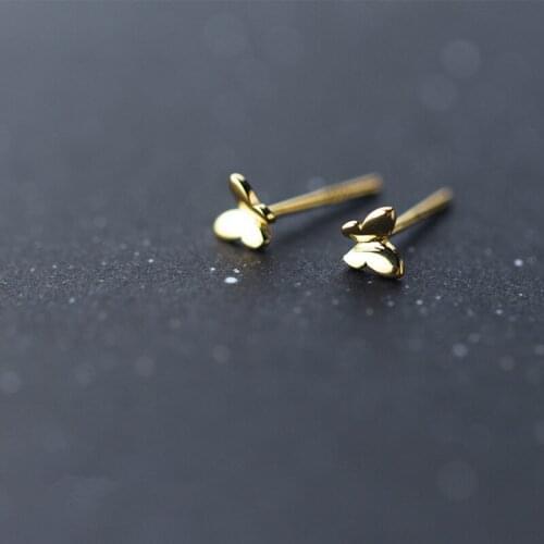 Daisies 925 Sterling Silver Cute Butterfly Post Stud Earrings For Women Kids Christmas Party Friendship Gifts