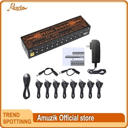 Rowin PW-01 Guitar Pedal Power Supply Multi Circuit Power Supply 5V/9V/12V/18V Charging For Pedals