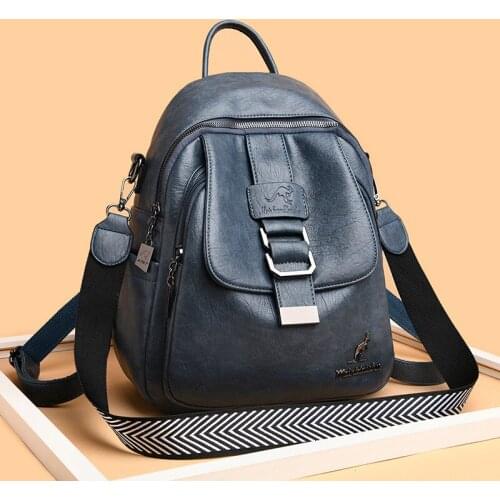 Hot Sale Multifunction Backpack Women Leather Youth Backpacks for Teenage Girls Female School Bag Women Shoulder Travel Bags