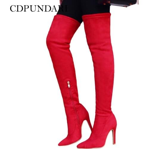 Super High Heel Over The Knee Boots Women Thigh High Boots Ladies Autumn Winter Long Boots Shoes Cuissardes Femme Haut Talon