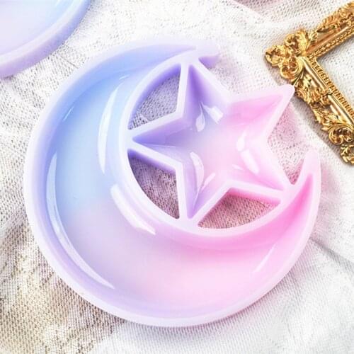 DIY Epoxy Resin Mold Moon Star Tray Table Silicone Mold Dish For Resin Jewelry Display Silicone Storage Mold
