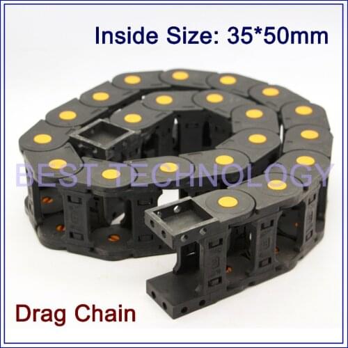 Series 35 x 50mm 60mm 75mm 100mm 125mm 150mm L1000mm Plastic Cable Drag Chain Wire Carrier with end connectors plastic towline