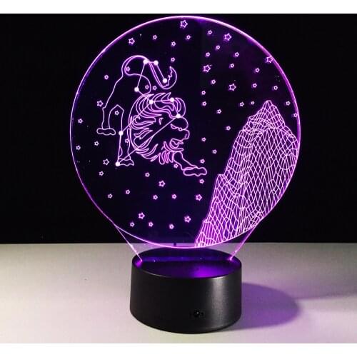 Leo Constellation 3D Night Light Remote Control Touch Colorful 3d Lamp Usb Led Desk Table Lamp As Birthday Gif