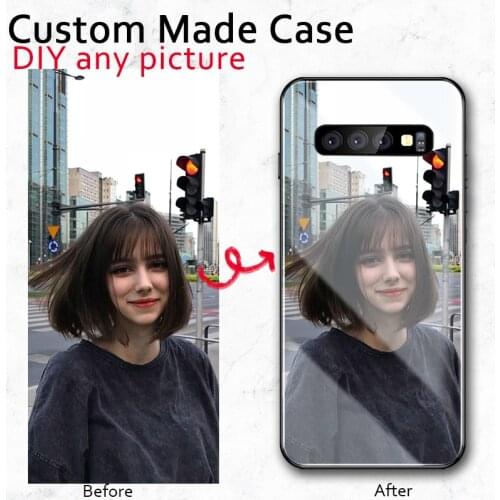 Custom made DIY glass Case For Samsung Note 8 9 10 Plus Samsung S20 S10 S8 S9 Plus S10e S20 Ultra Print Photo Cover