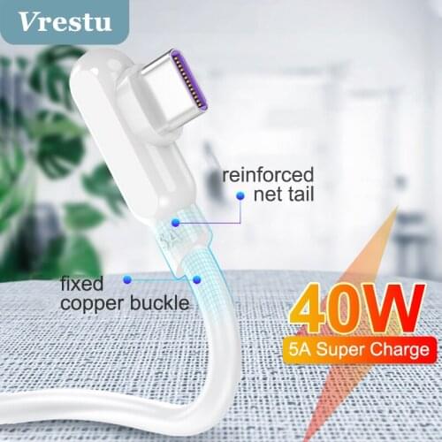 5A Super Fast Charge Cable Supercharge USB Type C Data Cord Sync for P50 40 30 RS P20 Pro Lite Mate40 30 20 Pro Honor V20 Nova 7