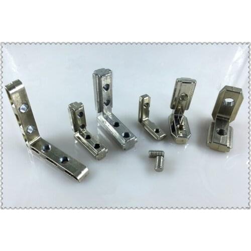 T slot L type 90 degree EU standard 4545 aluminum profile Inside corner connector bracket with 2pcs screws 1pcs