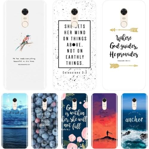 TPU Back Cover For Xiaomi Redmi Note 4 4X 5 5A 6 Pro Prime Pocophone F1 Redmi S2 4A 5A 6A 5 Plus Bible Verse Phone Case Silicone